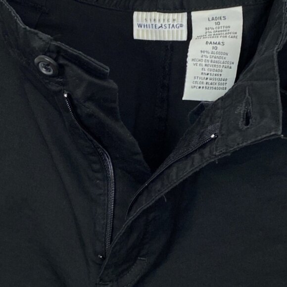 White Stag Capris Womens 10 Black Front Pockets Split Hem Body Stretch Office - Picture 6 of 11